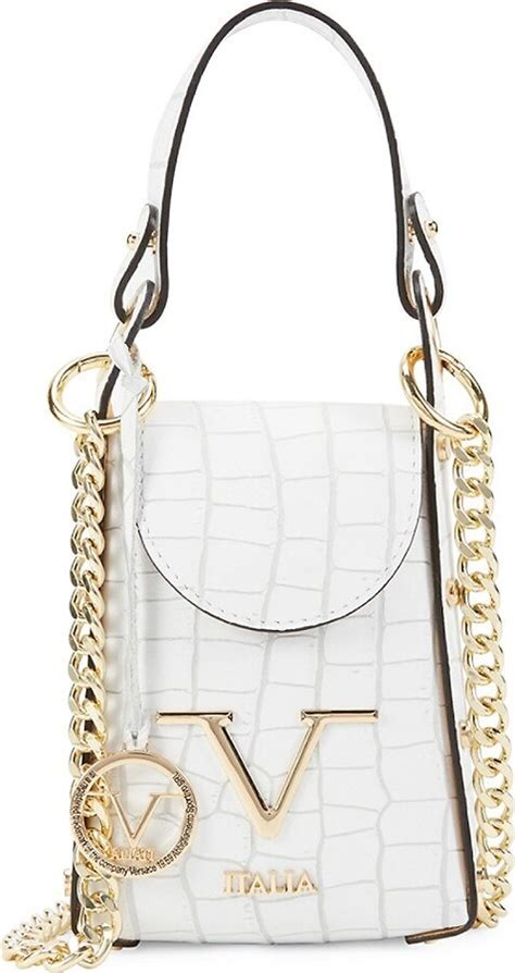 registered trademark of versace 19.69 croc embossed leather mini bag|Versace .